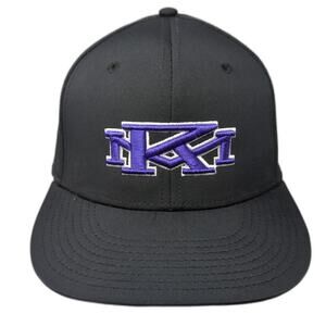 The Game Fitted Baseball Cap Black Medium Embroidered Logo Monogram